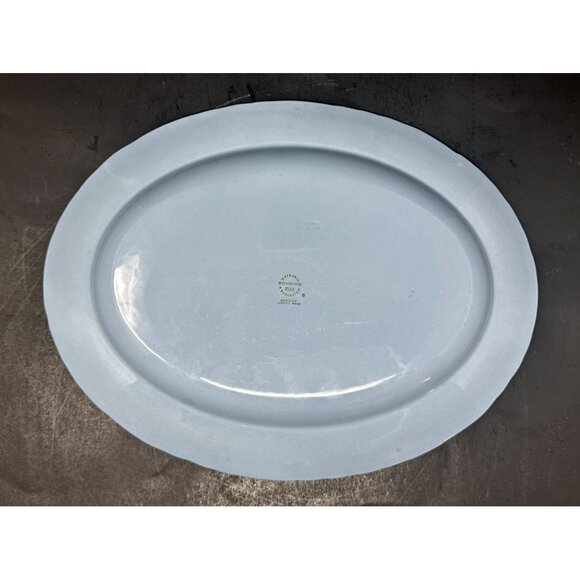 WEDGWOOD Queen's Ware Embossed CREAM ON LAVENDER 14" Platter Shell Edge Grapes - Picture 8 of 12